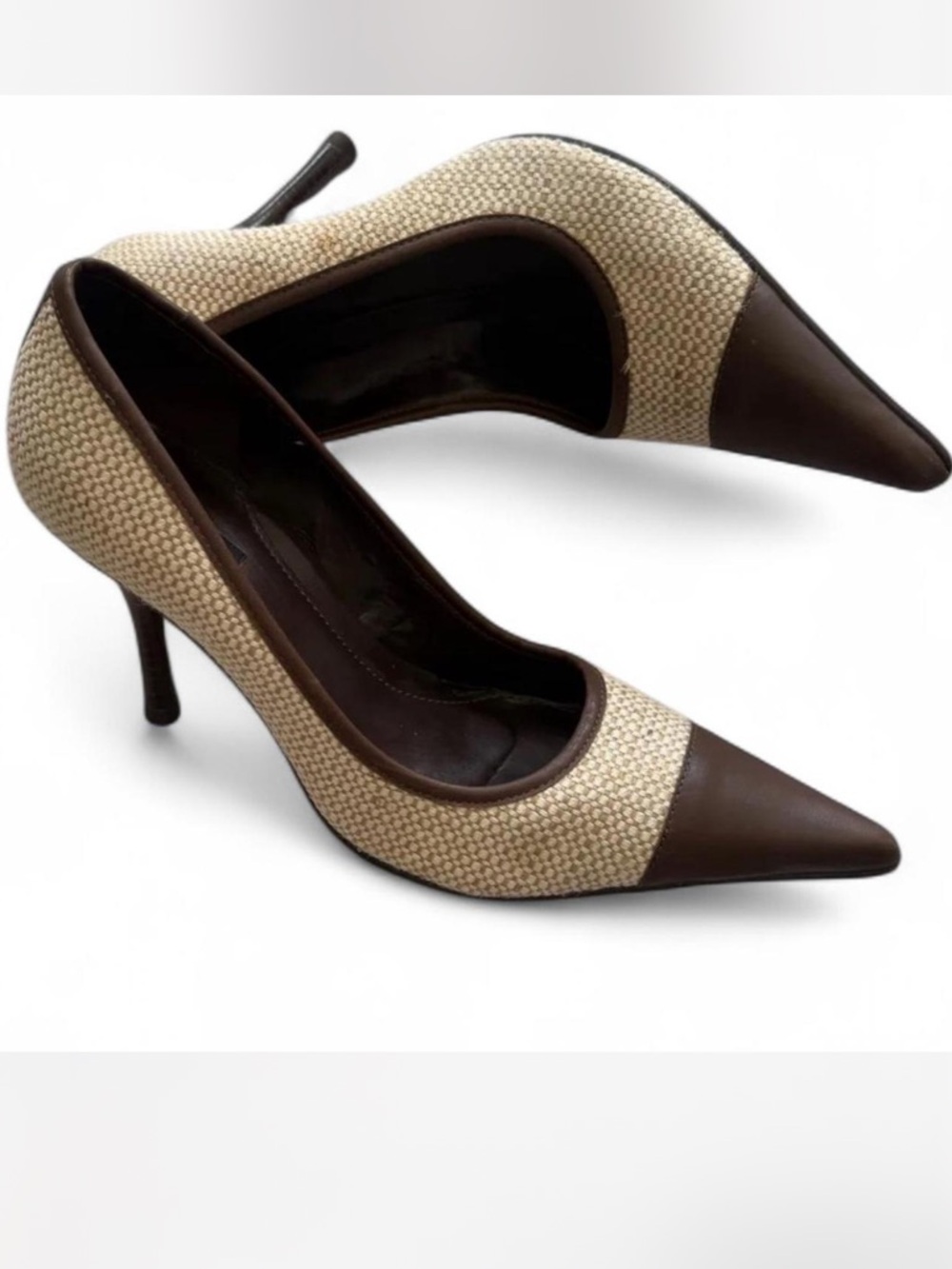 Cristofoli Women's Brown & Beige Pointed-Toe Pump